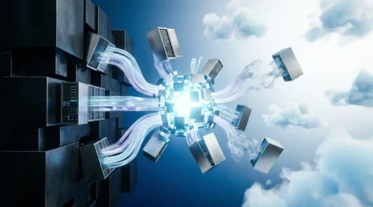 Abstrakte Darstellung der digitalen Unabhängigkeit von Cloud-Anbietern