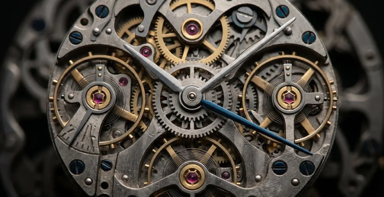 Makroaufnahme einer analogen Uhr zeigt Taktzeiten symbolisch