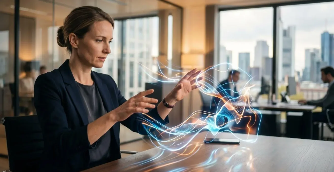 Symbolische Darstellung der Zusammenarbeit zwischen Mensch und KI im Marketing