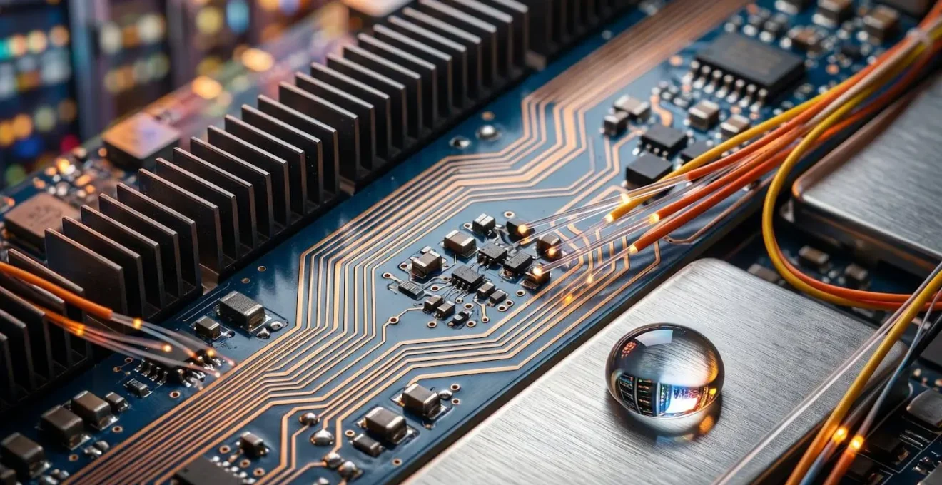Detaillierte Makroaufnahme von Server-Hardware mit OpenStack-Symbolik