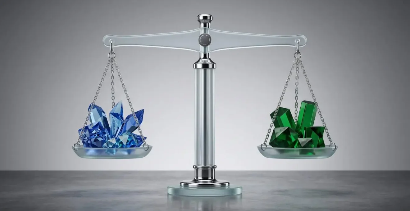 Abstrakte Balance zwischen Euro und Dollar Symbolen in digitaler Form